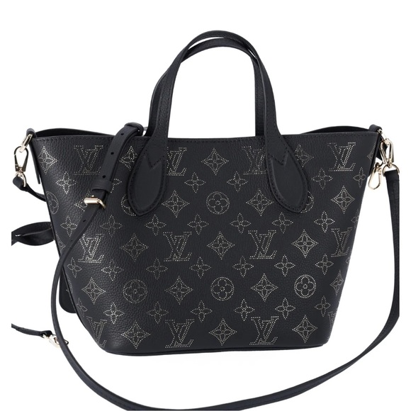 Louis Vuitton Blossom PM Monogram Mahina Noir M23393 Black Gold Small Tote - Picture 7 of 16
